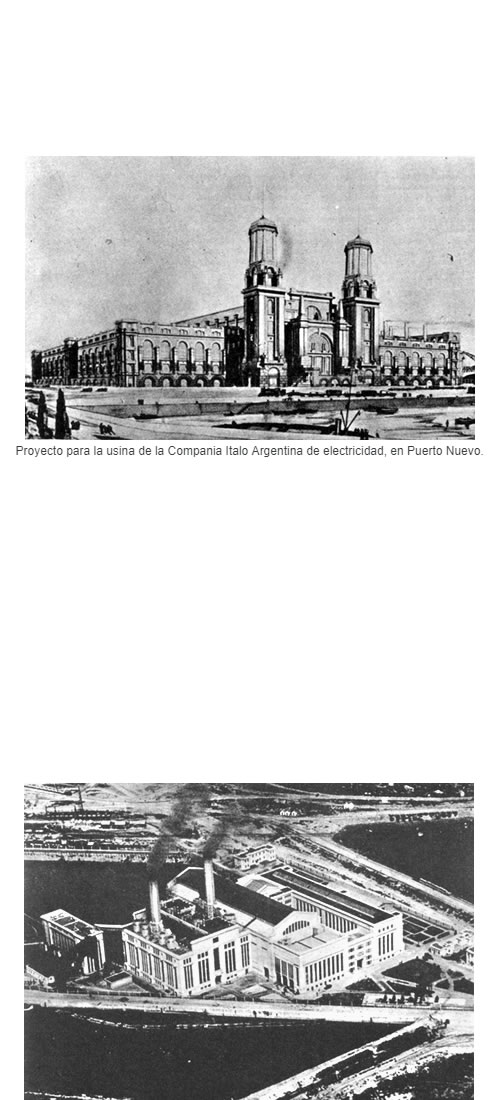 Proyecto para la usina de la Compania Italo Argentina de electricidad, en Puerto Nuevo.